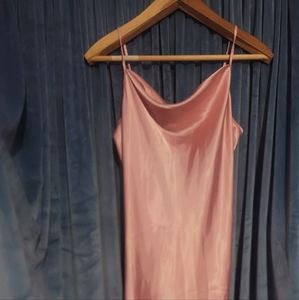bebe pink satin dress